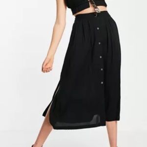 ASOS tall black button skirt